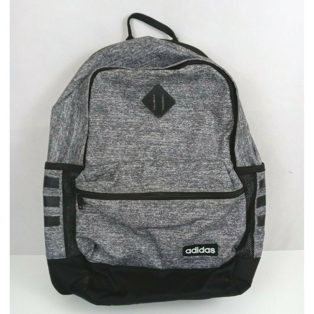 Adidas Core Backpack Classic 3 Stripe Tech Friendly Gray & Black